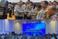 Kasatlantas Polres Sumenep, AKP Ninit Titis Dewiyani, S.E., saat menerima penghargaan dari Direktur Lalu Lintas (Dirlantas) Polda Jawa Timur, Kombes Pol Komarudin, S.I.K., M.M.,