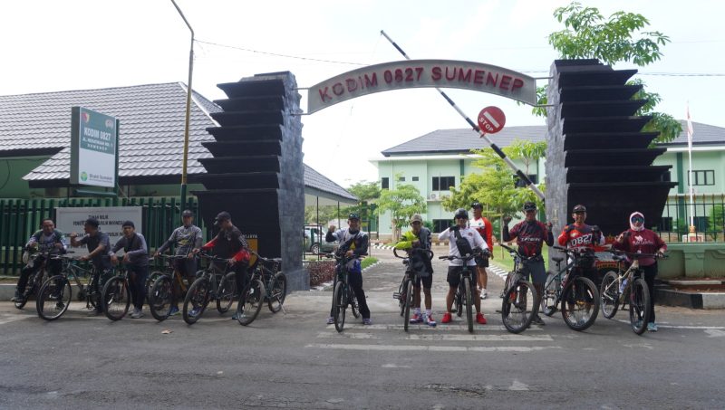 Kasdim 0827/Sumenep Mayor Cba Ari Pamungkas Menggelar Gowes Dan Turut Hadir Ketua PPAD Kabupaten Sumenep Mayor Purn Abdul Rahman