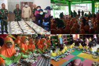 Foto : Kodim 0827/Sumenep Uji Coba Makan Bergizi Gratis di Dua Sekolah yaitu TKS Al-Qur'an Al-Qadar dan Paud Melati.