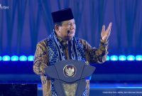 Foto : Presiden Prabowo Subianto dalam acara perayaan Natal Nasional di Indonesia Arena, Kompleks Gelora Bung Karno, Jakarta, Sabtu (28/12)