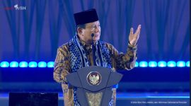 Foto : Presiden Prabowo Subianto dalam acara perayaan Natal Nasional di Indonesia Arena, Kompleks Gelora Bung Karno, Jakarta, Sabtu (28/12)