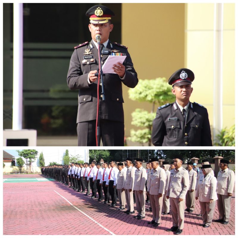 Foto : Upacara Peringatan Hari Bela Negara ke-76 dengan Inspektur Upacara Wakapolres, Kompol Trie Sis Biantoro, S.Pd.,S.I.K.,M.H., di Lapangan Apel Tribrata Polres Sumenep