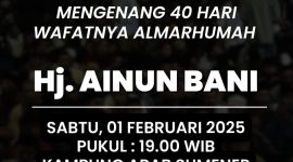 Foto : Dzikir & Do'a Bersama 40 Hari Wafatnya Almarhumah Hj. Ainun Bani
