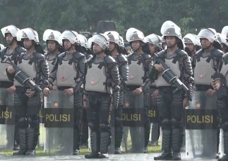 Foto : Apel gelar pasukan di Lapangan Apel Mapolda Jatim, Rabu (19/2/2025).
