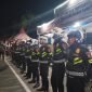 Foto: Tim Elang Satlantas Polres Sumenep sedang melakukan apel kesiapan di Pos 12-0 Trunojoyo. 
