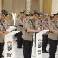Foto: Belasan Kapolres dan Pejabat Utama (PJU) menerima Serah Terima Jabatan (Sertijab) di Mapolda Jatim, Senin (14/4/2025)(Humas Polda Jatim). 