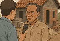 Foto: Ilustrasi warga penerima bantuan BSPS 2024 di Desa Jaddung saat memberikan keterangan soal bantuan yang tidak sesuai harapan.