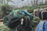 Foto: Barang bukti alat tangkap cantrang yang diamankan Kejari Sumenep.