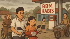 Foto: Ilustrasi krisis BBM di Pulau Sapudi yang membuat aktivitas warga lumpuh.
