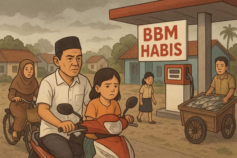 Foto: Ilustrasi krisis BBM di Pulau Sapudi yang membuat aktivitas warga lumpuh.