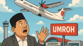 Foto: Ilustrasi satir tentang wacana penerbangan internasional dari Bandara Trunojoyo Sumenep dengan pesawat ATR 72-600.  