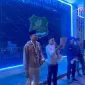 Foto: PMII UNIBA Madura menyampaikan pernyataan sikap di depan Gedung DPRD Kabupaten Sumenep, Minggu malam (11/1/2026).
