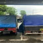 Foto: Dua pikap bermuatan solar subsidi diamankan polisi.