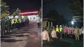Foto: Apel dan patroli gabungan aparat di Sumenep dalam rangka menjaga kamtibmas malam Ramadan.