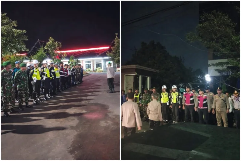 Foto: Apel dan patroli gabungan aparat di Sumenep dalam rangka menjaga kamtibmas malam Ramadan.