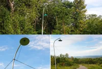 Foto: Tiang JUP di Desa Poje yang baru berdiri, lampu belum menyala.