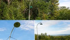 Foto: Tiang JUP di Desa Poje yang baru berdiri, lampu belum menyala.