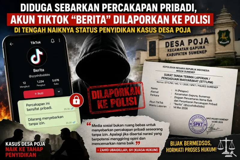 Foto: Ilustrasi akun TikTok anonim dilaporkan ke polisi terkait dugaan penyebaran percakapan pribadi dalam polemik Desa Poja.