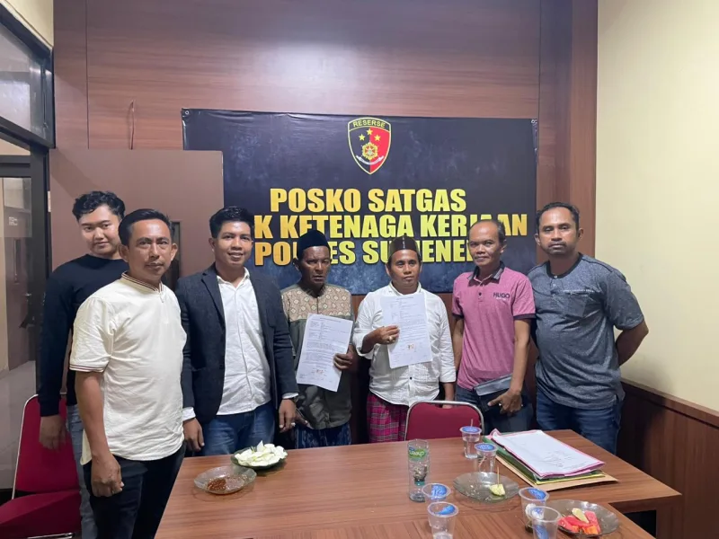 Foto: Proses perdamaian dua warga Legung Barat di Polres Sumenep melalui restorative justice.