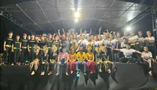 Foto: Laskar Sadewo Pasongsongan usai tampil pada Festival Musik Tong-Tong Lagu Bupati Sumenep 2026.