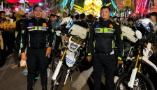 Foto: Tim Elang 12.0 Satlantas Polres Sumenep saat mengawal Parade Musik Tong-Tong di Kota Sumenep.
