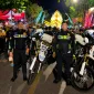 Foto: Tim Elang 12.0 Satlantas Polres Sumenep saat mengawal Parade Musik Tong-Tong di Kota Sumenep.