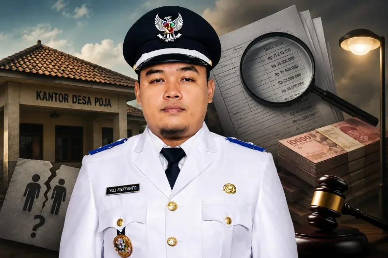 Foto: Kepala Desa Poja, Yuli Rizkianto, kini menjadi sorotan atas sejumlah persoalan di pemerintahan desa.