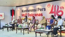 Foto: Konferensi pers HUT ke-46 Dekranas di Kantor Pusat Komdigi, Jakarta, membahas persiapan puncak perayaan di Makassar.