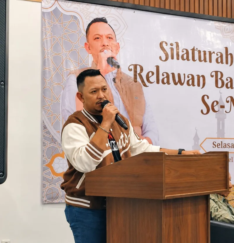 Foto: Bang Ali menyampaikan amanat kepada relawan BANI Insan Peduli (BIP) dalam Silaturahmi Relawan se-Madura di Pamekasan.