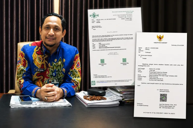 Foto: Sekda Sumenep Agus Dwi Saputra menegaskan benturan agenda pertembakauan bukan unsur sabotase.