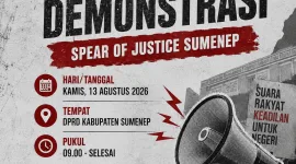 Foto: Poster aksi Spear of Justice Sumenep di DPRD Sumenep.