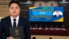 Foto: Dr. Mawardi saat mengikuti Ujian Promosi Doktor S3 Hukum Keluarga Islam di UIN Maulana Malik Ibrahim Malang.