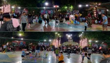 Foto: Suasana Taman Potre Koneng (Taman Bunga) Sumenep pada Sabtu malam (15/8/2026) tampak ramai dipadati masyarakat.