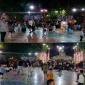 Foto: Suasana Taman Potre Koneng (Taman Bunga) Sumenep pada Sabtu malam (15/8/2026) tampak ramai dipadati masyarakat.