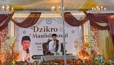 Foto: Suasana Pengajian Dzikro Maulidurrasul dan Haul Masyaikh di Masjid Jamik Baiturrahman, Desa Lombang, Sumenep.