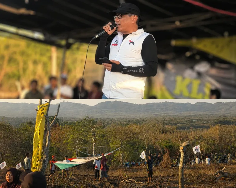 Foto: Ketua DPD PSI Sumenep bersama masyarakat dalam kegiatan Ngonjuk Lajangan di Desa Billapora Rebba, Kecamatan Lenteng.