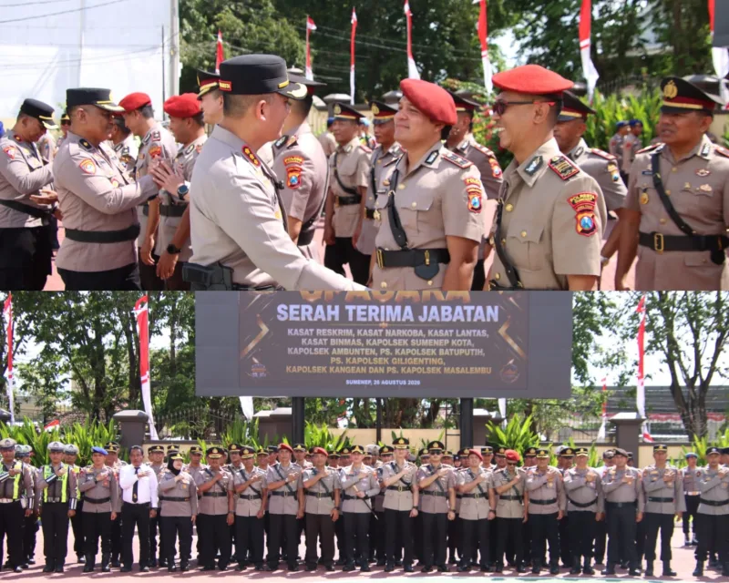 Foto: Kapolresta Sumenep pimpin Sertijab pejabat utama dan Kapolsek jajaran.