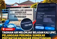Foto: Tagihan air pelanggan Perumda Sumekar mencapai Rp700.900.