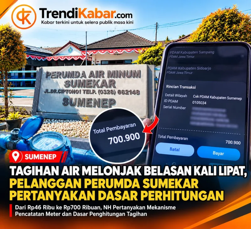 Foto: Tagihan air pelanggan Perumda Sumekar mencapai Rp700.900.