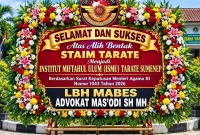 Foto: Karangan bunga ucapan selamat atas alih bentuk STAIM Tarate menjadi Institut Miftahul Ulum (ISMU) Tarate Sumenep.