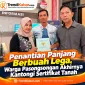 Foto: Siti Hamiyah bersama suami dan pendamping saat menerima sertifikat tanah di Kantor BPN Sumenep, Rabu (30/9/2026).