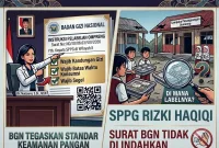 SPPG Yayasan Rizki Haqiqi Campaka, Kecamatan Pasongsongan, Sumenep, yang disorot terkait dugaan belum diterapkannya pelabelan fisik pada ompreng MBG sesuai instruksi BGN