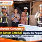 Foto: Kapolresta Sumenep (tengah) saat menyerahkan bantuan gerobak kepada warga.