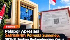 Foto: Gedung Polresta Sumenep dan dokumen SP2HP terkait perkembangan kasus.