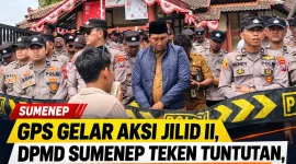 Foto: Aksi GPS jilid II di Kantor DPMD Sumenep.