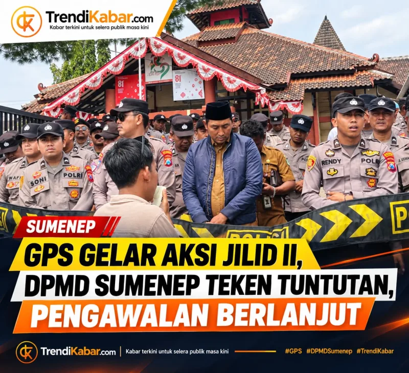 Foto: Aksi GPS jilid II di Kantor DPMD Sumenep.